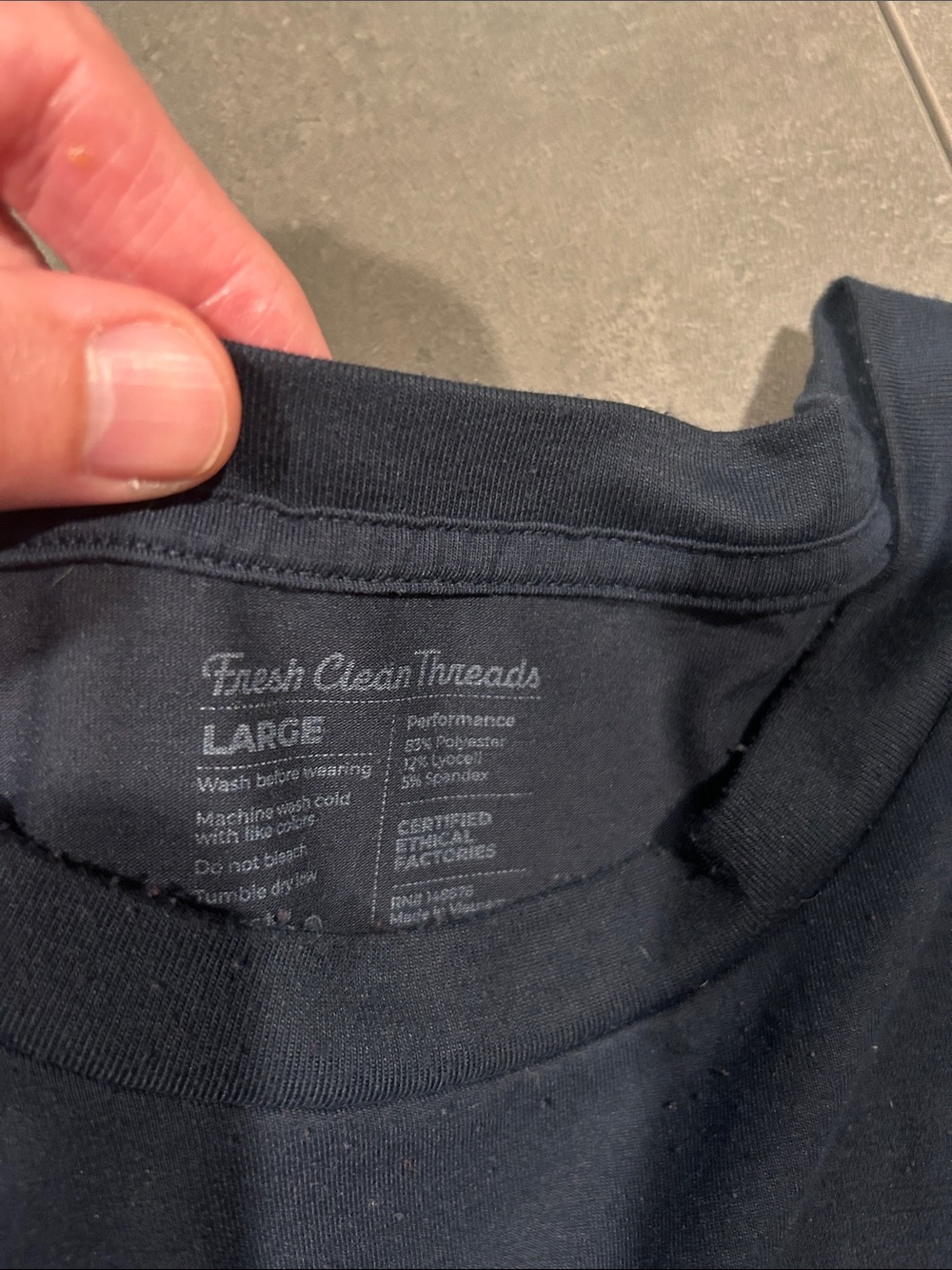 Fresh Clean Threads Navy Performance Tee - Picture 2 of 2
